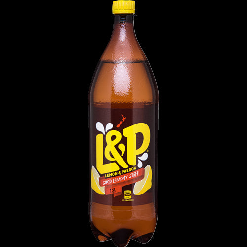 L&P Soft Drink 1.5l bottle, iconic fizzy citrus drink, perfect for quenching thirst and celebrating Kiwi heritage.