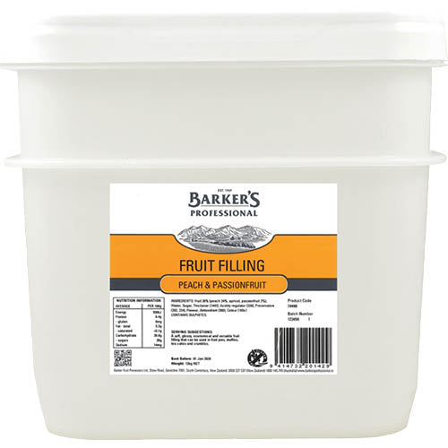 Barker's Peach & Passionfruit Fruit Filling 12kg