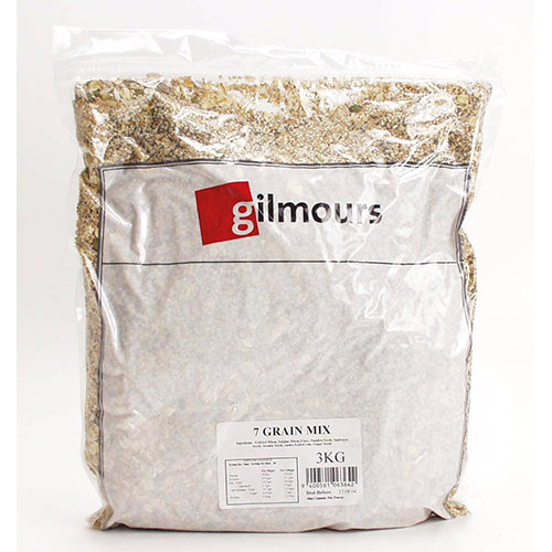 Gilmours Seven Grain Bread Mix 3kg for baking hearty, nutritious bread at home with a blend of seven grains.