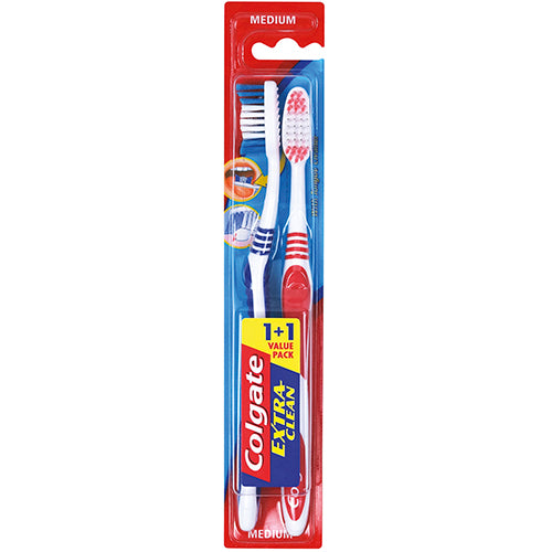 Colgate Extra Clean Medium Toothbrush 2pk
