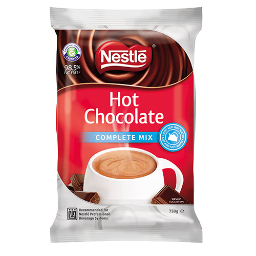 Nestle Chocolate Beverage Vending Mix 750g, premium hot chocolate mix for vending, creamy and rich for cafes and home use.