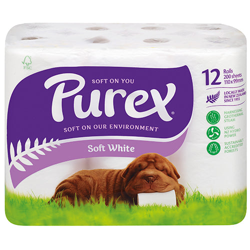 Purex Soft White 2 Ply Toilet Rolls 12pk