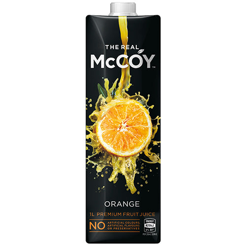 McCoy Orange Fruit Juice 1L, 100% natural, no preservatives, packed with Vitamin C and antioxidants for healthy hydration.