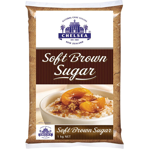 Chelsea Soft Brown Sugar 1kg package featuring rich, velvety texture perfect for baking, cooking, and enhancing flavors.