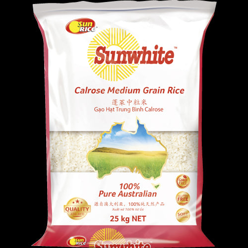 Sunwhite Medium Grain Rice 25kg