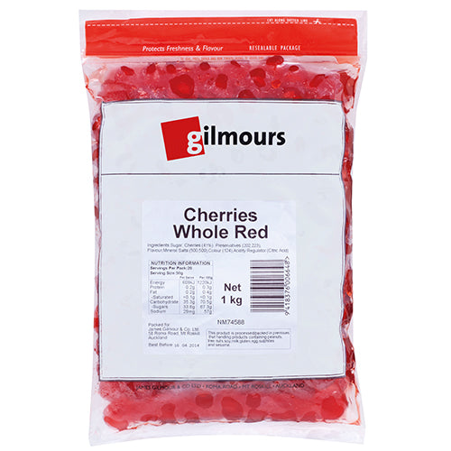 Gilmours Whole Red Cherries Bag 1kg