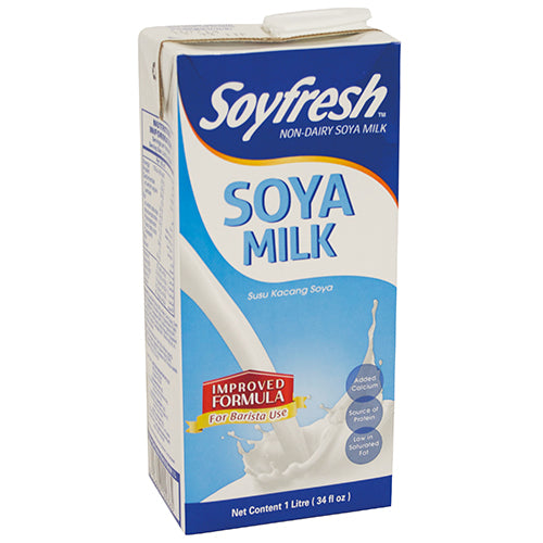 Soyfresh Added Calcium Soya Milk 1L, a creamy, nutritious plant-based milk rich in calcium and protein, perfect for all ages.