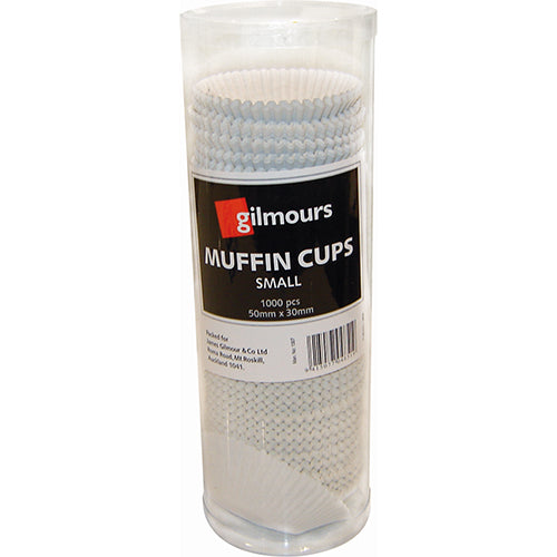 Gilmours White Muffin Cups Small 50mm x 30mm 1000pk