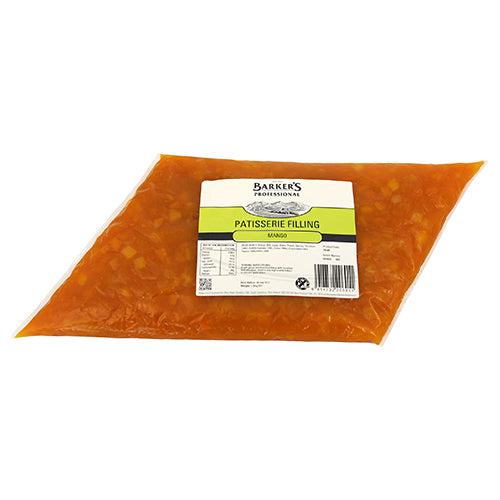 Barker's Mango Patisserie Filling 1.25kg, a rich blend of ripe mangoes ideal for enhancing pies, tarts, and pastries.