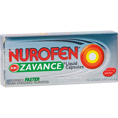 Nurofen Zavance Fast Pain Relief Liquid Capsules 10pk