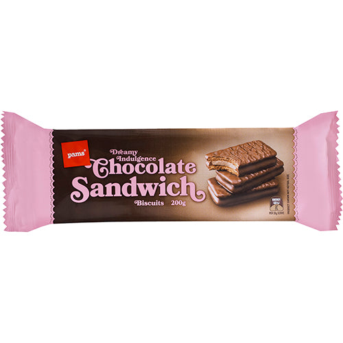 Pams Chocolate Sandwiches Biscuits 200g