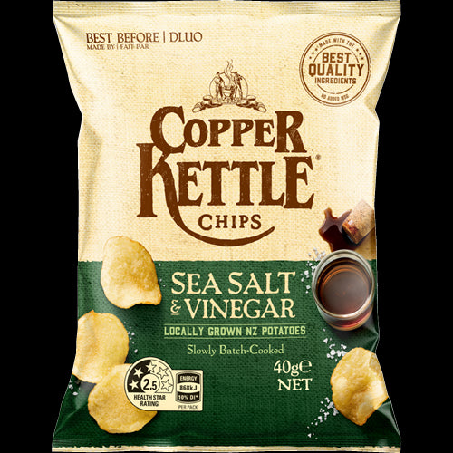 Copper Kettle Sea Salt &amp; Vinegar Potato Chips 40g