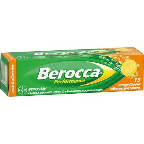 Berocca Energy Orange Flavour Effervescent Tablets 15pk