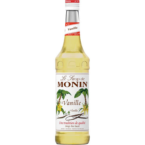 Monin Natural Vanilla Syrup 1L bottle, perfect for enhancing drinks and desserts with rich, authentic vanilla flavor.