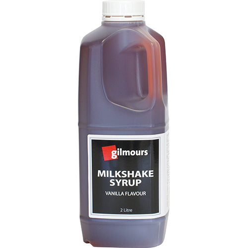 Gilmours Scented Vanilla Flavoured Milkshake Syrup 2L for creamy, rich vanilla milkshakes and desserts at home.