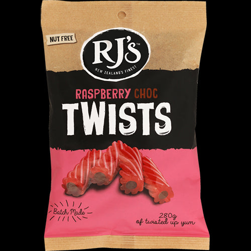 RJ's Raspberry Choc Twists 280g