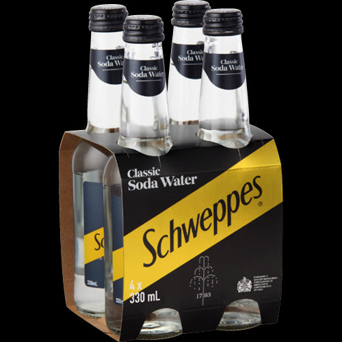Schweppes Classic Soda Water 4 x 330ml