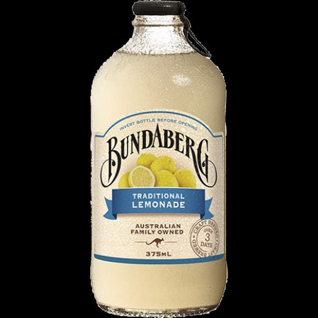 Bundaberg Traditional Lemonade 12 x 375ml pack featuring sweet and tangy flavors, perfect for any refreshing occasion.