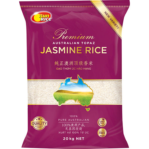 SunRice Jasmine Topaz Rice 20kg