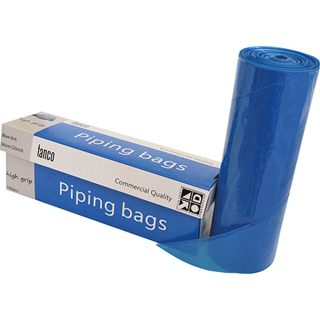 Blue 56cm higrip piping bags by Tanco, ideal for baking and decorating with precision, 100 pieces per pack.