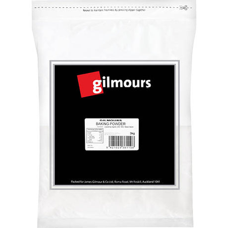 Gilmours Baking Powder 3kg pack, a premium ingredient for consistent, light, and fluffy baking results for all chefs.