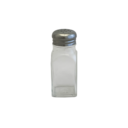 Spunglo 60ml square salt and pepper shaker, featuring a sleek design for effortless seasoning and modern kitchen decor.