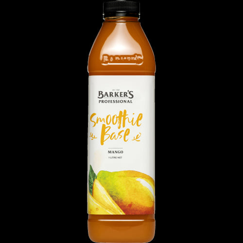 Barker's Mango Smoothie Base 1l, a vibrant mix capturing fresh mango flavor for quick, delicious smoothies and desserts.