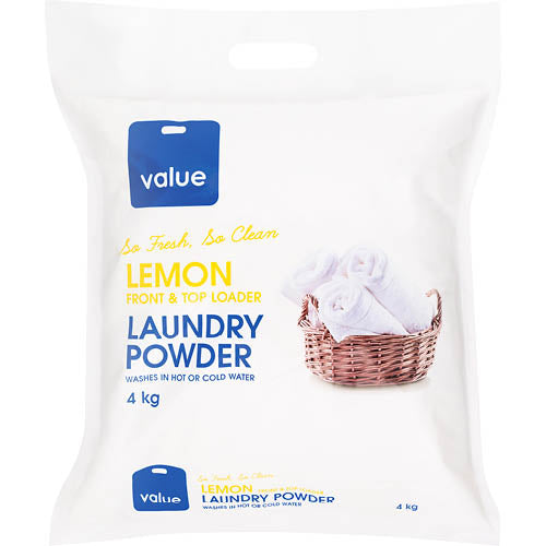 Value Front & Top Loader Lemon Laundry Powder 4kg