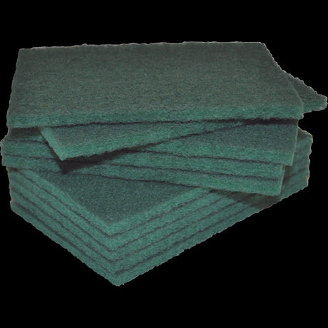 Glomesh XL Green Commercial Scourer Pad pack of 10, designed for heavy-duty cleaning with exceptional scrubbing power.