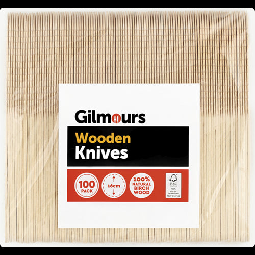 Gilmours Disposable Knives Wooden 100pk