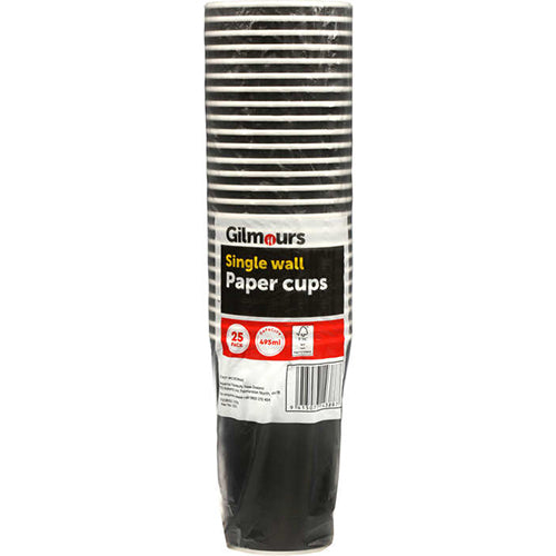 Gilmours Paper Cup Single Wall 495ml x 25pk