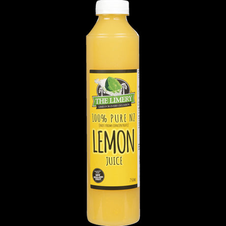 700ml bottle of The Limery 100% Pure NZ Lemon Juice, refreshing and rich in Vitamin C, perfect for cooking and beverages.