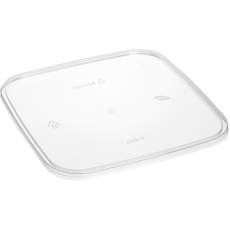 Clear Bonson lids for 3.1L/4.8L square containers, 10-pack, providing airtight seal for food storage and easy visibility.