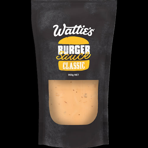 Wattie's Burger Sauce 900g bottle, a tangy and savory condiment perfect for enhancing burgers, wraps, and sandwiches.