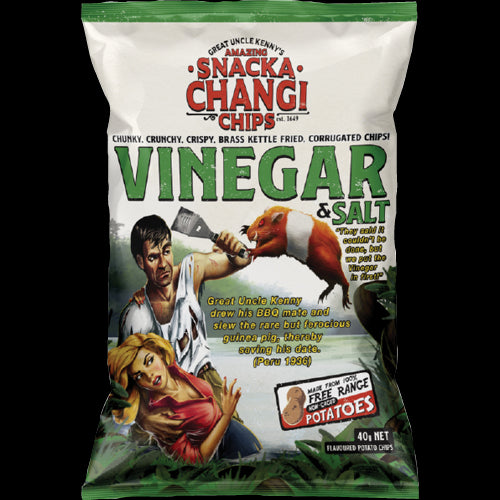 Snacka Changi Chips Kettle Fried Vinegar & Salt Potato Chips 40g