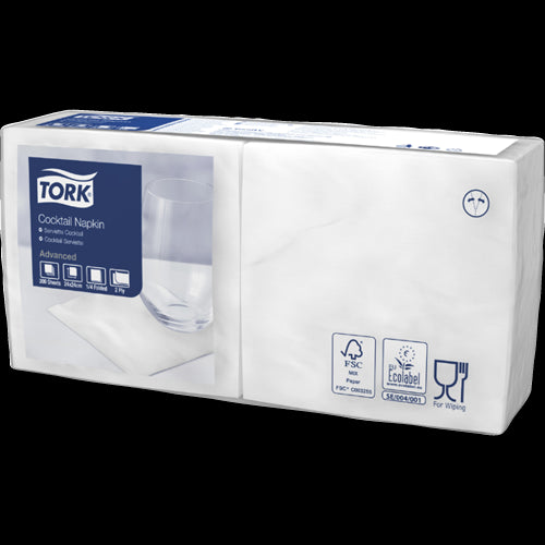 Tork 1/4 Fold 2Ply White Edge Embossed Quilted Napkins 200pk