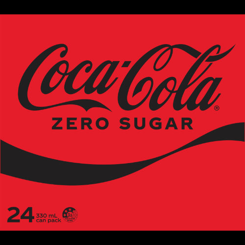 Coca-Cola Zero Sugar Soft Drink Cans 24 x 330ml