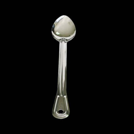 Stainless steel 28cm serving spoon, ideal for soups and salads, featuring an ergonomic handle and polished finish.