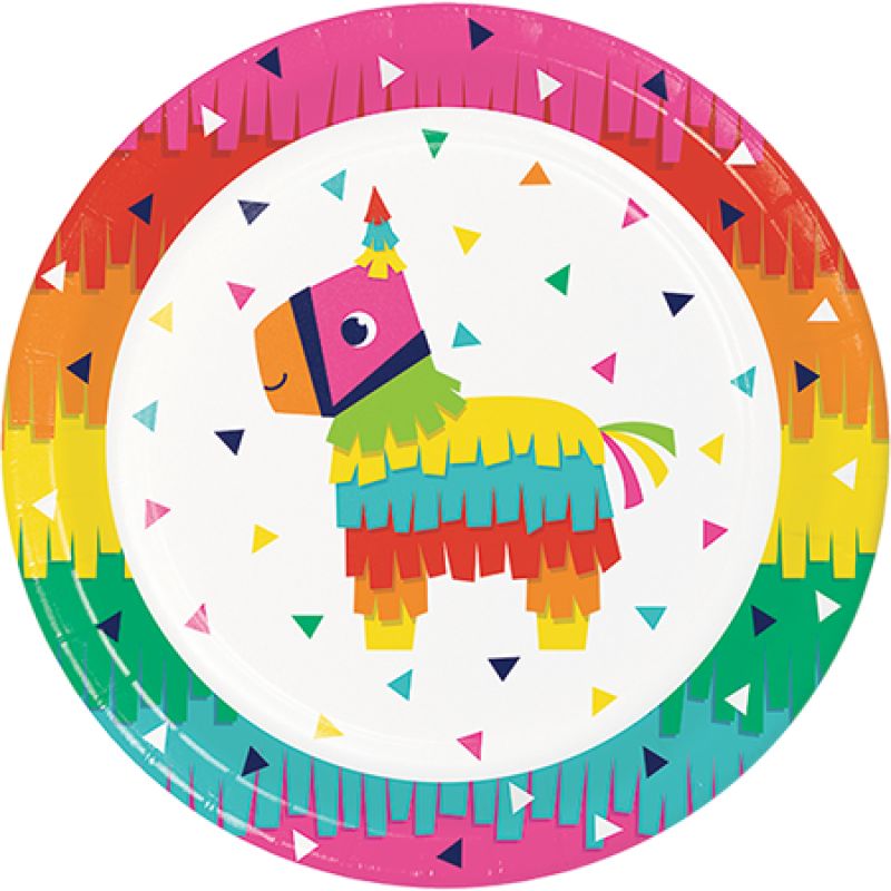 Vibrant 22cm disposable paper dinner plates in a festive design, perfect for parties and easy cleanup. Pack of 8.