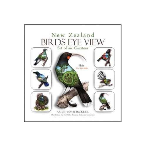 Sophie Blokker Kiwiana Birds Eye View Square Coasters - Set of 6