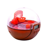 Sports alarm clock in basketball design with mini-game, 10cm, motivating wake-up solution for sports fans.