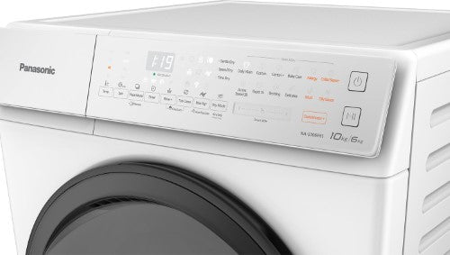Front Loading Washer and Dryer Combo - Panasonic 10KG & 6KG WIFI (White)