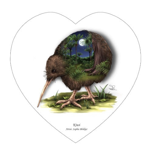 Sophie Blokker Kiwiana Ceramic Heart Wall Hanging  - Kiwi