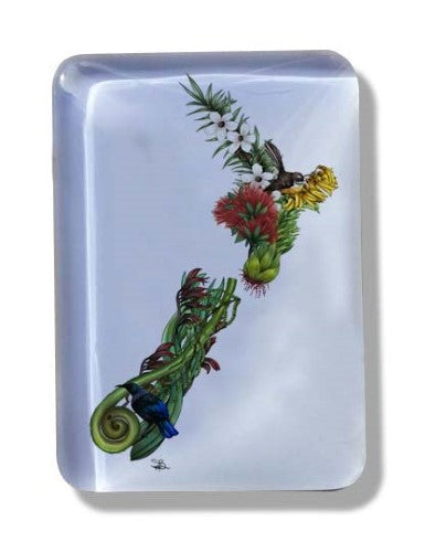 Sophie Blokker Kiwiana Glass Magnet - NZ Flora