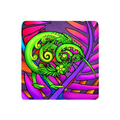 3D ceramic tile wall hanging featuring Koru Kiwi design, symbolizing New Zealand's culture and natural beauty.