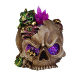 Ornament - LED Skull with dragons (14.8cm)