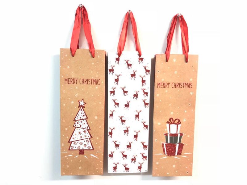 Christmas Wine Bag - 12 X 39 X 9cm (Set Of 12 Assorted)