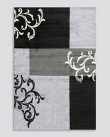 Alyssa black/grey multi floor rug, 160x235cm, featuring a soft texture and modern design, perfect for enhancing interior decor.