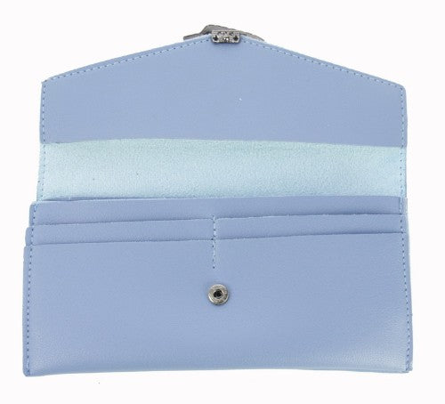 Wallet with Metal Feather (Sky Blue)
