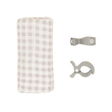Muslin & 2 Pram Peg Box Set - Gingham Grey - All4Ella